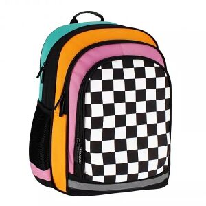 Starpak Colour Block ergonomický školský batoh pre dievčatá so šachovnicovým vzorom - Starpak