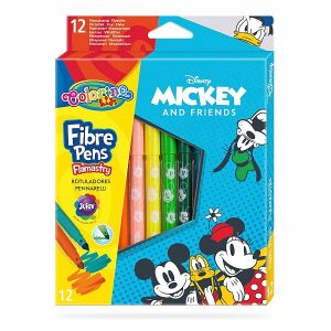 Coolpack Colorino Mickey Mouse Filctoll Készlet - 12 élénk szín, kimosható tinta, tökéletes gyerekeknek rajzoláshoz és színezéshez - Rajzeszköz