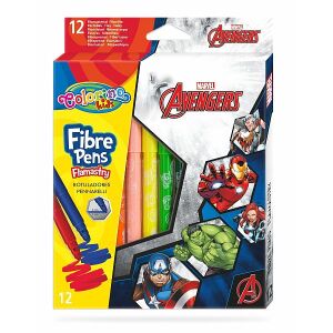 Colorino Avengers Kimosható Filctoll Készlet - 12 szín. Tökéletes gyerekeknek rajzoláshoz és színezéshez. Marvel Avengers karakterekkel. - Filctoll