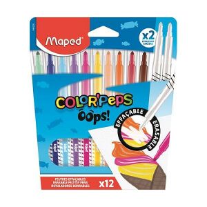 Maped Color'Peps Törölhető Filctoll Készlet, 12 szín + 2 radír - Rajzeszköz