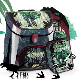 Ars Una T-Rex 3-dielna súprava školskej tašky vrátane batohu, peračníka a vrecka na telocvik - Ars Una
