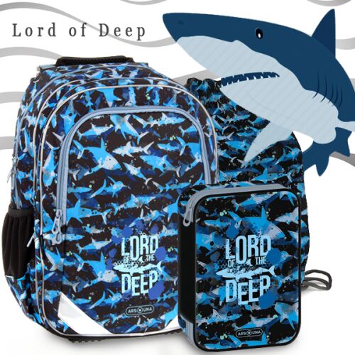 Set ghiozdan Ars Una Lord of the Deep cu rucsac, penar și sac de gimnastică