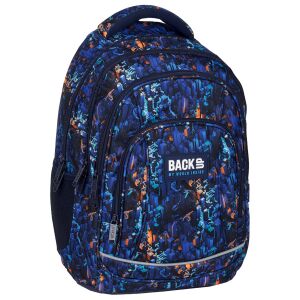 BackUp City Lights ergonomický školský batoh pre chlapcov, modrý s motívom mestských svetiel - Derform