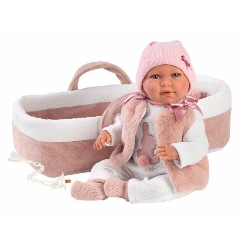 Lala plângând păpu?ă feti?ă în rochie de somon 40 cm