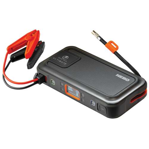 NEBO ULTIMATE Jump Starter, 12VDC/600 A 3mp, 1500 A max., kompresor, 130 psi max., LCD displej, Smart Charge, štartovacie káble