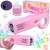 Buborékpisztoly pink bubble gun with bubble solution and box
