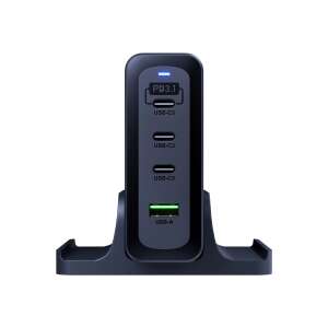 3mk Hyper Charging Station 240W, front view showing the charging ports and stand - External Battery & Power Bank
