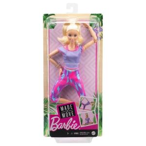 Barbie Made to Move Yoga bábika v fialovom oblečení - Mattel Baba