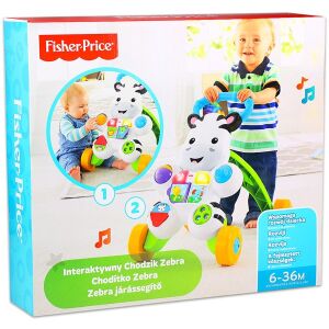 Fisher-Price Zebra Chodítko, interaktívne chodítko pre deti vo veku 6-36 mesiacov - Vzdelávacie chodítka