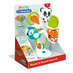Clementoni Baby Carusel cu animale, centru de activități de masă cu ventuză, cu panda, pasăre, tigru și vulpe - Clementoni Jocuri si jucării educative