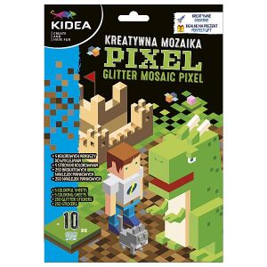 Kidea Pixel Glitter Mozaik Készítő Készlet - Minecraft Stílusú Mozaik Művészet - Kidea
