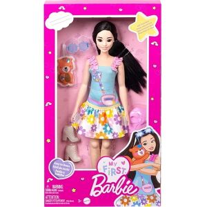 Moja prvá Barbie bábika s čiernymi vlasmi v balení - Mattel Baba