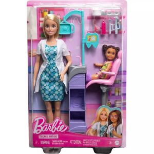 Barbie Zubárka Kariéra Bábika Hrací set s pacientkou, zubárskym kreslom a príslušenstvom - Mattel Baba