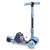 Ricokids 3-in-1 scooter with seat, blue and gray, maximum weight capacity 30 kg