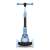 Ricokids 3-in-1 scooter with seat, blue and gray, front view