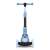 Ricokids 3-in-1 scooter with seat, blue and gray, front view