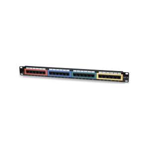 Manhattan 513692 CAT6 UTP 24 portos 1U fekete patch panel - Manhattan