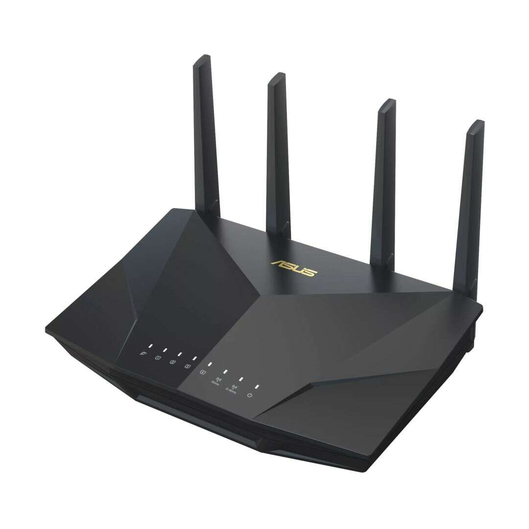 Asus ax5400 dual band, wifi 6, 4 x lan, 574 + 4804 mbps fekete router