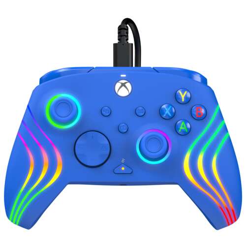 PDP Afterglow Wave Wired Controller für Xbox Series X|S, Xbox One und PC, Blau mit RGB-LED-Beleuchtung