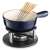 Carl Schmidt Sohn Alpen blue enamel cast iron fondue pot with 6 forks