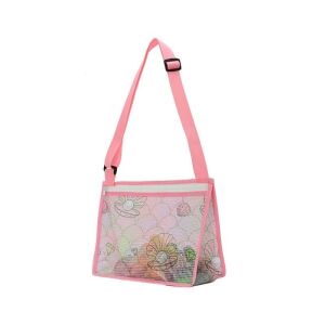 Pink Mesh Beach Toy Bag with Shell Pattern - Inflatable Toy & Beach Toy