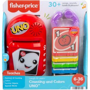 Fisher-Price Râde și Învață! UNO pentru bebeluși, jucărie muzicală de învățare pentru bebeluși de 6-36 luni - Fisher Price Jocuri si jucării educative