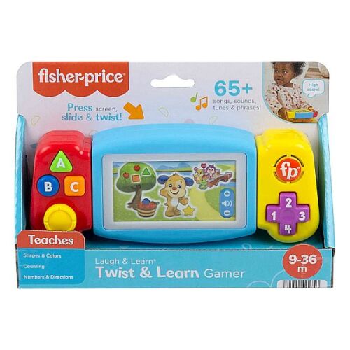 Fisher-Price Laugh & Learn Twist & Learn Gamer, interaktív ovládač pre bábätká, hračka pre vek 9-36 mesiacov
