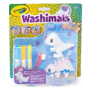 Crayola Washimals Dinos playset, color and wash dinosaur figures with markers and brush - Crayola