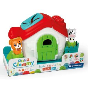 Căsuță Soft Clemmy Baby cu blocuri de construcție moi și figurine de animale, set de joacă Sensory Farm - Clementoni Jocuri si jucării educative