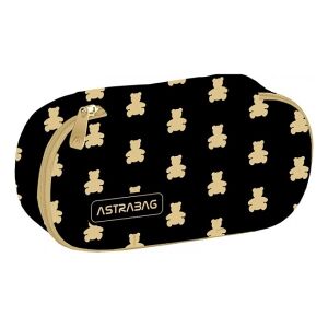 Astra Golden Teddy Mackós Ovális Tolltartó, Fekete - Astra