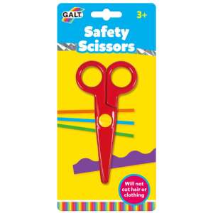 Galt Safety Scissors, red plastic scissors for kids, safe for crafts, will not cut hair or clothing - Galt