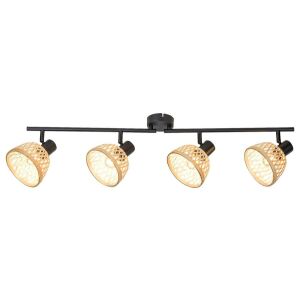 Rábalux Rattan matt fekete 4-es spotlámpa - Rábalux