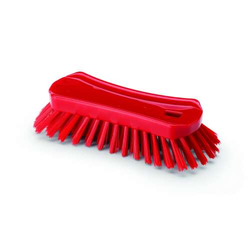 Piros ergonomikus kézi súroló kefe merev sörtékkel, Igeax márka