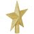 Angled view of a Springos gold glitter Christmas tree star topper.