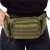 Springos military green waist bag worn by a woman