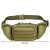 Springos military green waist bag with multiple pockets and adjustable strap, dimensions