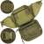 Springos military green waist bag with multiple pockets and adjustable strap, inside view