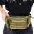Springos tactical fanny pack, green, worn on a woman's waist