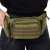 Springos tactical fanny pack, green, worn on a woman's waist