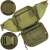 Springos tactical fanny pack, green, inside view with pockets and details