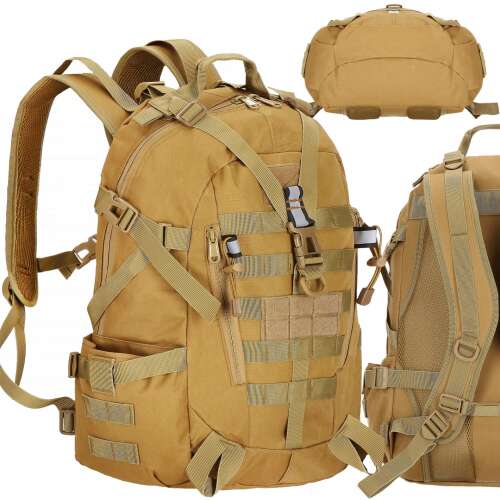 Springos tactical backpack, multiple views, showing front, back, and side angles