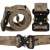 Springos tactical belt with quick release buckle, camo pattern, close-up of buckle