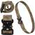 Springos tactical belt with quick release buckle, camo pattern, close-up of buckle