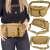 Springos tactical waist bag with multiple pockets, shown on a woman wearing it and from different angles