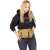 Springos tactical waist bag with multiple pockets, shown on a woman wearing it