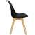 Side view of Springos black dining chair with wooden legs