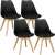 Set of four Springos black dining chairs