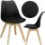Springos black dining chair with padded seat, angled view