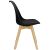 Side view of Springos black dining chair with wooden legs