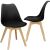 Two Springos black dining chairs, angled view